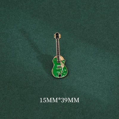 Broche drôle d'instrument de musique guitare groupe de musique rock Kpop épingles en émail badges en métal bijoux de mode cadeau pour enfants amis vert