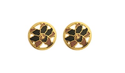 Behave - Dames oorknoppen goudkleur bloemmotief herfststijl vintage (68 tekens inclusief spaties)
