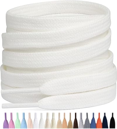 Famanu – Platte Schoenveters van 100% Katoen, 8 mm Breed, Scheurvast, Voor Sneakers en Sportschoenen