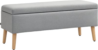 HOMCOM-Sitzbank-Polyester, Kautschukholz-110L x 39B x 45H cm-Grau