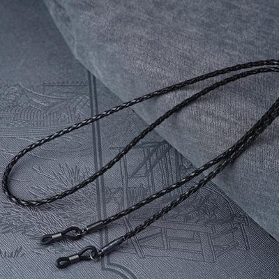 Elegante Brillen Lanyard, Zonnebrilketting Gevlochten Sportband van PU-leer ideale keuze voor cadeaus 1pc zwart