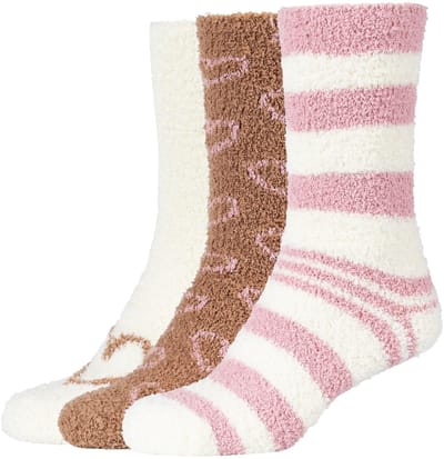 camano, Warmhoudende sokken, knuffelsokken voor dames, zachte teennaad, gerecycled polyester, sokken met patroon, comfortabele sokken, doos met 3 paar, duurzaam, comfortabele pasvorm, hoogwaardige materialen, modieuze patronen.
