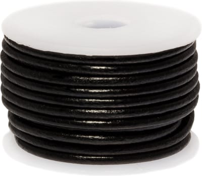 DQ Leer Rond (3 mm) Black (5 Meter)