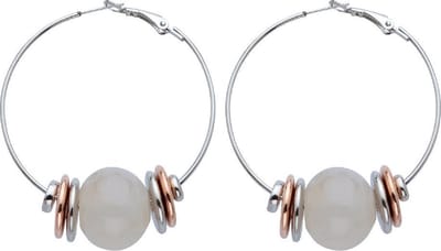 Behave - Oorringen dames - Minimalistische look - Melkwit en rosékleur