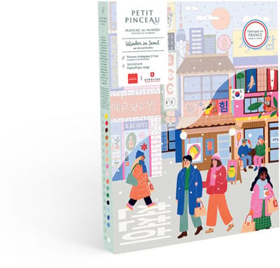 La Petite Epicerie Painting by Number Kit “WINTER IN SEOUL" 430g H32.5xW24.5xL3.5cm genummerde schilderijenset | Creatieve | Hobbyset | kinderen en volwassenen | beginnersvriendelijk