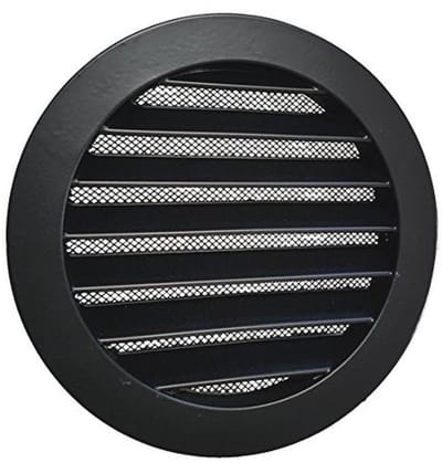 Weerbestendig rooster zwart Ø 125 mm aluminium voor buiten