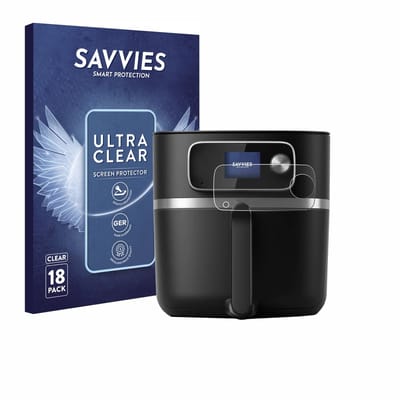 Savvies - Screenprotector voor Philips Airfryer HD9880/90 - Folie Beschermfolie transparant 18 Stuks