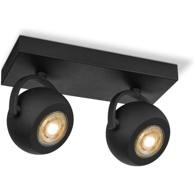 Home Sweet Home - Moderne LED Opbouwspot Nop - Zwart - 23/23/14cm - 2 lichts plafondspot - gemaakt van metaal - voor Woonkamer en Slaapkamer