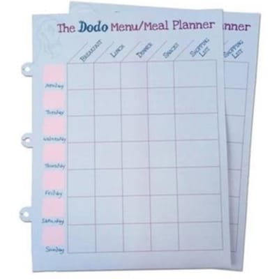 Dodo Pad Weekly Wipe-Clean Menu / Meal Planner - Rebecca Jay