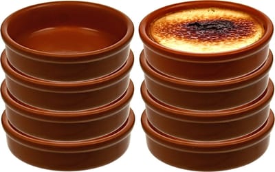 Cosy & Trendy Mini tapas schaaltjes - bruin - 12x stuks - Kleine creme brulee schaaltjes - Dia 6 cm