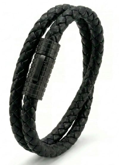 Leren wikkelarmband Mauro Vinci Fuo- 19,5cm lengte lederen armbanden met geschenkverpakking.