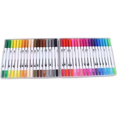 36 Kleuren Dubbele Punt Kwastmarker Zachte Punt Dubbele Kwast Marker Pennen Aquarel Pen Set voor Kinderen Volwassenen gray
