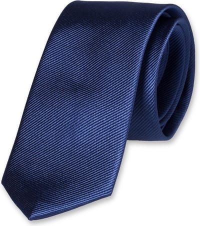 E.L. Cravatte Smalle Stropdas - Saffierblauw - 100% Zijde