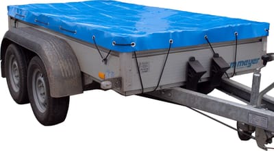 TRUTZHOLM Vlak Dekzeil Lichtblauw 257x133 cm - Universeel Aanhangwagen Dekzeil met Touw - Waterdicht Stoffen Huif 10cm Rand
