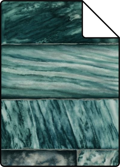 Proefstaal Origin Wallcoverings behang marmeren stenen smaragd groen - 26,5 x 21 cm - 337252-S