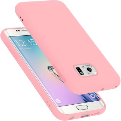 Cadorabo Hoesje geschikt voor Samsung Galaxy S6 EDGE in LIQUID ROZE - Beschermhoes gemaakt van flexibel TPU silicone Case Cover