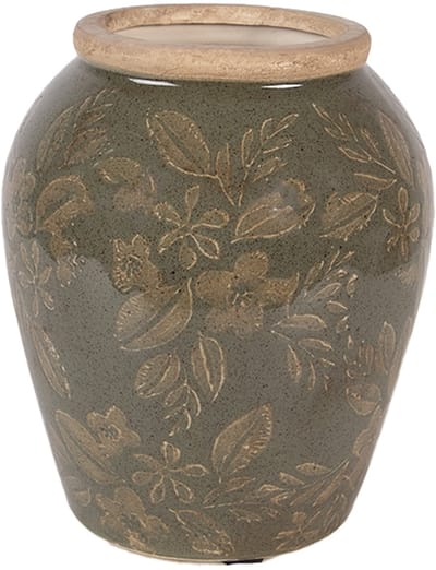 Clayre & Eef Vaas Ø 13x15 cm Groen Keramiek