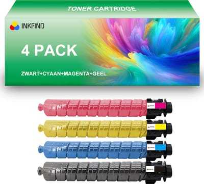 INKFIND MP C307 / C306 / C406 (842095-842096-842097-842098) toner cartridge multipack van 4 stuks (Zwart+Cyaan+Magenta+Geel) compatibel met Ricoh MP C307 MP C306 MP C406 842095 842096 842097 842098 toner - 4-pack BK/C/M/Y