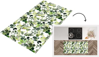 Keukenloper - Loper keuken - Planten - Kerst - Groen - 120x60 cm - Keukenloper vinyl