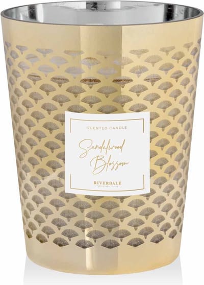 Geurkaars Sense Riverdale - goud/print -16cm - Goud