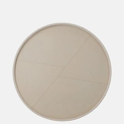 Chamada Lauren leren dienblad rond effen L beige