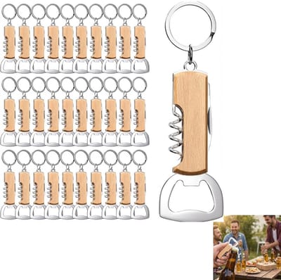 hout, flesopener, bierflesopener, 50 stuks, cadeau voor mannen en bierliefhebbers