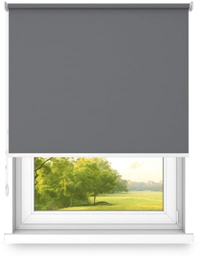 time4blinds Rolgordijnen Verduisteringsrolgordijn Vrijhangend rolgordijn zonder cassettemuur of plafondmontage UV-bescherming Thermische eigenschappen Solide 70x100 cm Licht antraciet - links