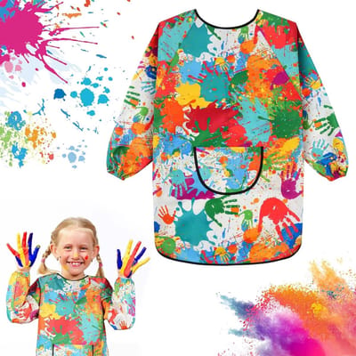 Waterdichte Graffiti Schorten voor Kinderen van 6-12 Jaar met Lange Mouwen en Pocket, Ideaal voor Schilderen en Creatieve Activiteiten