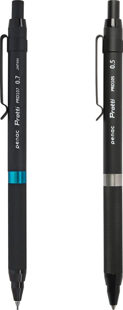 Penac Japan Mechanical Pencil - PRD - Professionele vulpotloden - Metalen behuizing - 0.5mm en 0.7mm