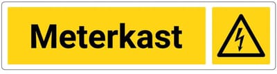 Meterkast deurbordje met zelfklevende strip | Forex Re materiaal | 20 x 5 cm