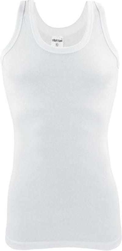 Heren onderhemd - SQOTTON® - 100% katoen - Wit - Maat XS