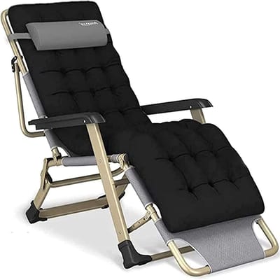 Opklapbare ligstoel - Lounge stoel - Ontspannen in tuin - Zero gravity ontwerp - Tot 280kg - Eff