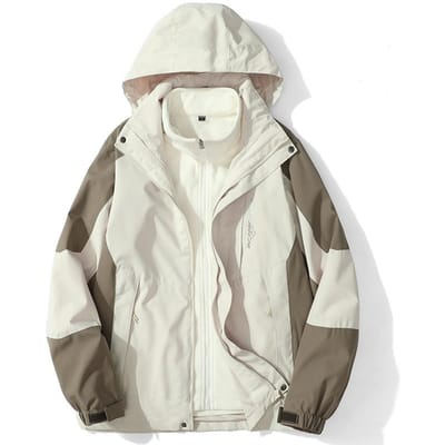 Jas Heren Lente en Herfst Amerikaanse Trendy Merk Tooling Winddicht Casual Outdoor Drie-in-één Jas met Capuchon Herenkleding 5XL kaki