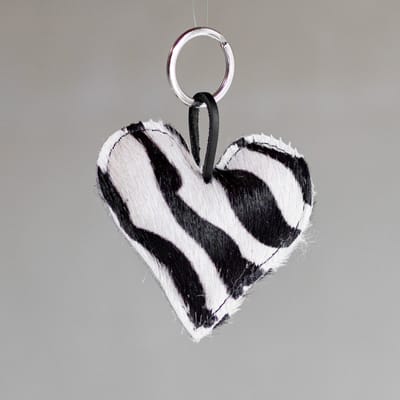 Sleutelhanger hart gevuld - Zebra