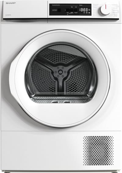 Sharp KDNA8S6WCBE - warmtepomp droger - energie label C - 15 programma's - LED trommelverlichting - links en rechts draaiend - wit