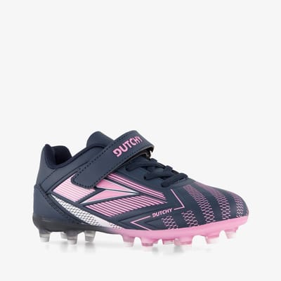 Dutchy Flow FG kinder voetbalschoenen blauw roze - Maat 28 - Uitneembare zool