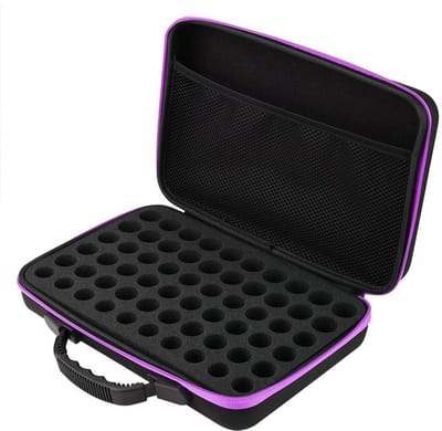 Dailygoods- Etherische Olie Draagtas Schokbestendig - Opslaghouder - Organisator - Voor 60 Flessen - Hoogwaardig EVA-leer - Ideaal voor Reis - Olie Organizer