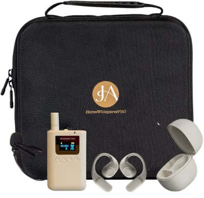 HorsewhispererPRO Showtime Wireless (Champagne) - Compact & performant instructiesysteem voor paardrijden - Complete Set - Wireless Horse Instruction System - ECHT volledig wireless!