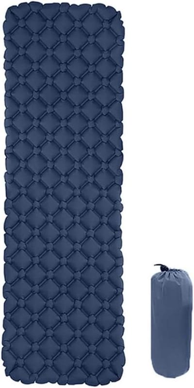 Camping Mat - Opblaasbaar Kussen - Buiten Kamperen - Ultralicht Vochtbestendig - 190 cm - Marineblauw
