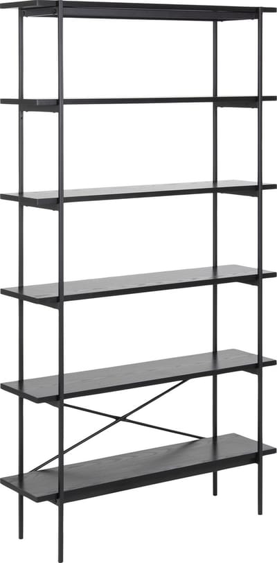 Boekenkast Finn MDF Zwart 172cm - Giga Living