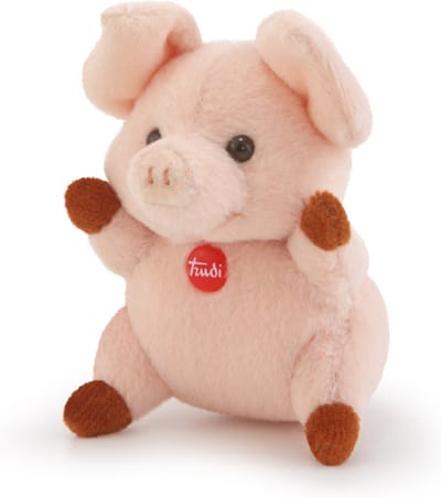 Trudi - Sweet Collection Knuffel Varken 9 cm - Handgemaakt in Italie - Zacht pluche - Knuffeldier voor jongens en meisjes - Roze - 7x9x8 cm maat XXS