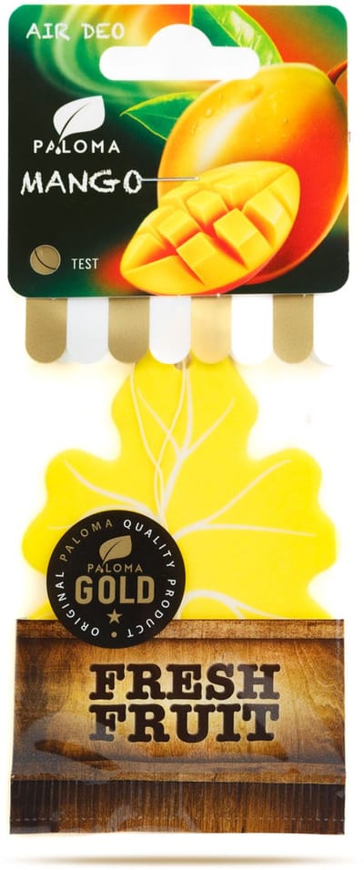 Paloma Gold Fresh Fruit Mango Luchtverfrisser Auto – Hangend – Langdurige Geur Min. 2 Weken – Auto & Interieur – 1 Stuk [P11055]