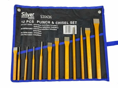 Silver - Professionele Set - 12-delige Gereedschapsset - Metalen Stempel - Prikpen