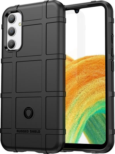 MobyDefend Hoesje - Geschikt voor Samsung Galaxy A34 - Rugged Shield TPU Backcover - Zwart