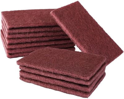 12 stuks schuursponzen van nylon, 15 cm x 10 cm, reinigingsvlies, krasvrije pot, kan op maat worden gesneden, bereikt moeiteloos spleten en rondingen, ideaal voor schurend reinigen en schrobben