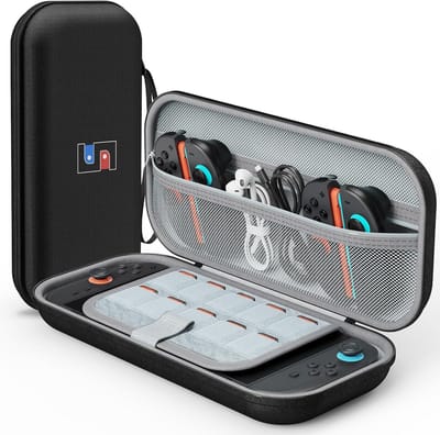 Beschermende Hoes voor Nintendo Switch 2 en OLED, Zachte Voering, Opbergtas voor 10 Spellen en Accessoires (Zwart)