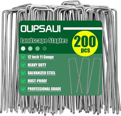 Set van 200 Gegalvaniseerde Landschap Stakes 30,5 cm voor Tuin en Onkruidbarrière