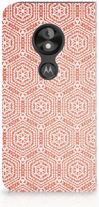 Motorola Moto E5 Play Hoesje met Magneet Pattern Orange