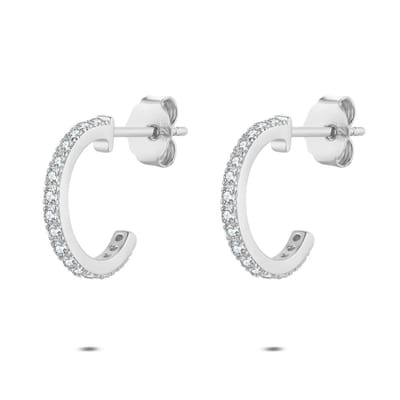 Twice As Nice Oorbellen in zilver, heldere zirkonia Zilverkleurig 00