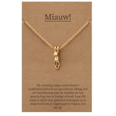 Pax Amare Cadeau ketting met Katje - Goudkleurig Schattig Sieraad - 45+5cm